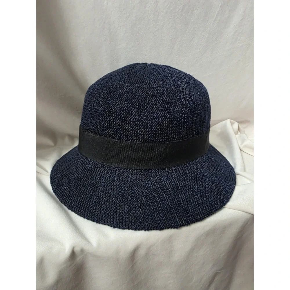 Marcus Adler Navy Woven Bucket Hat Structured Fedora Style